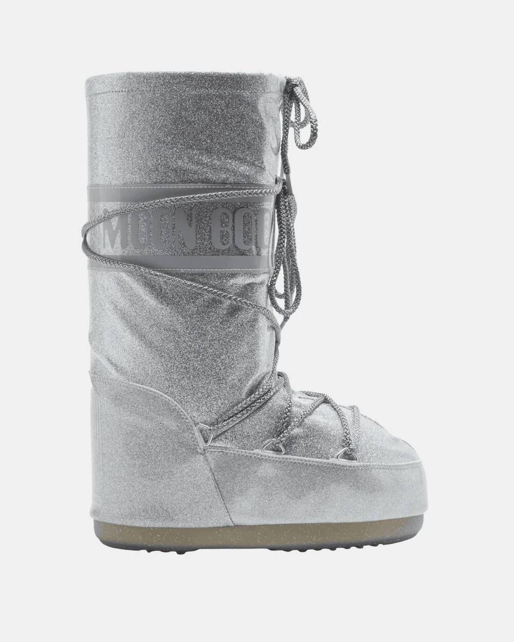 NEW MOON BOOT women's icon glitter boots in silver